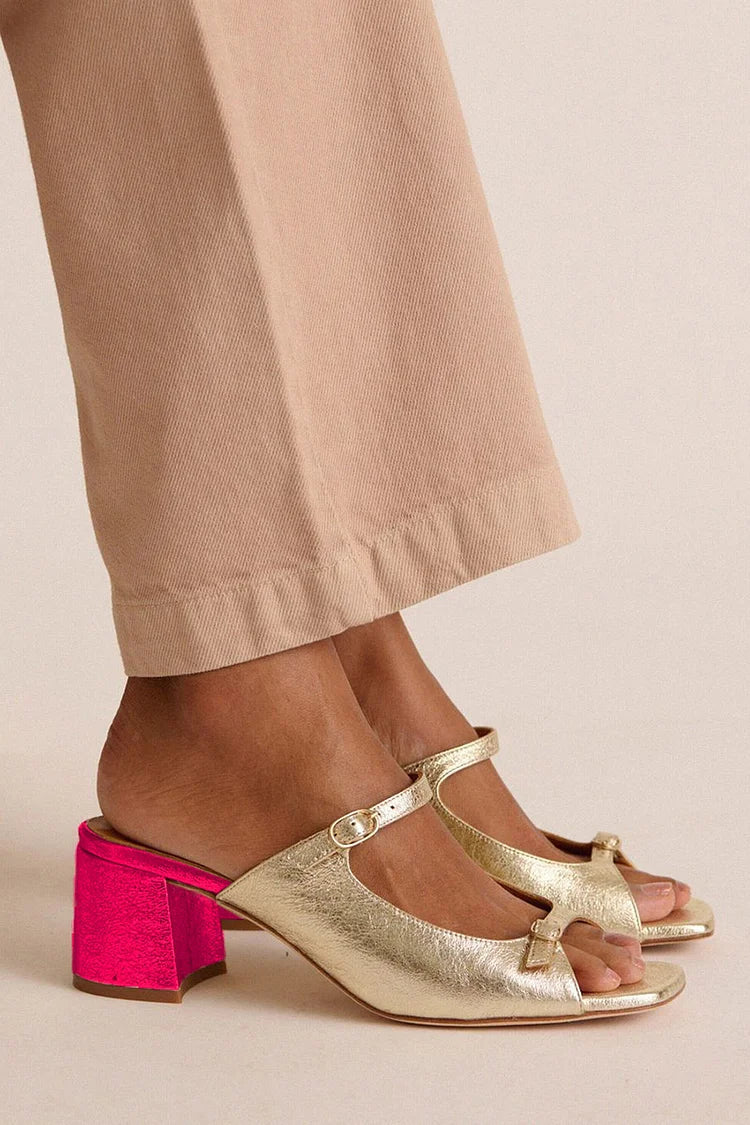 Marguerite | Golden Mule Heel Sandal