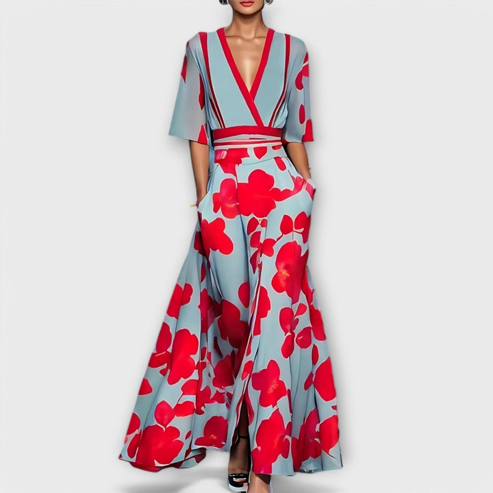 Elise - Elegant Floral Wallet Dress