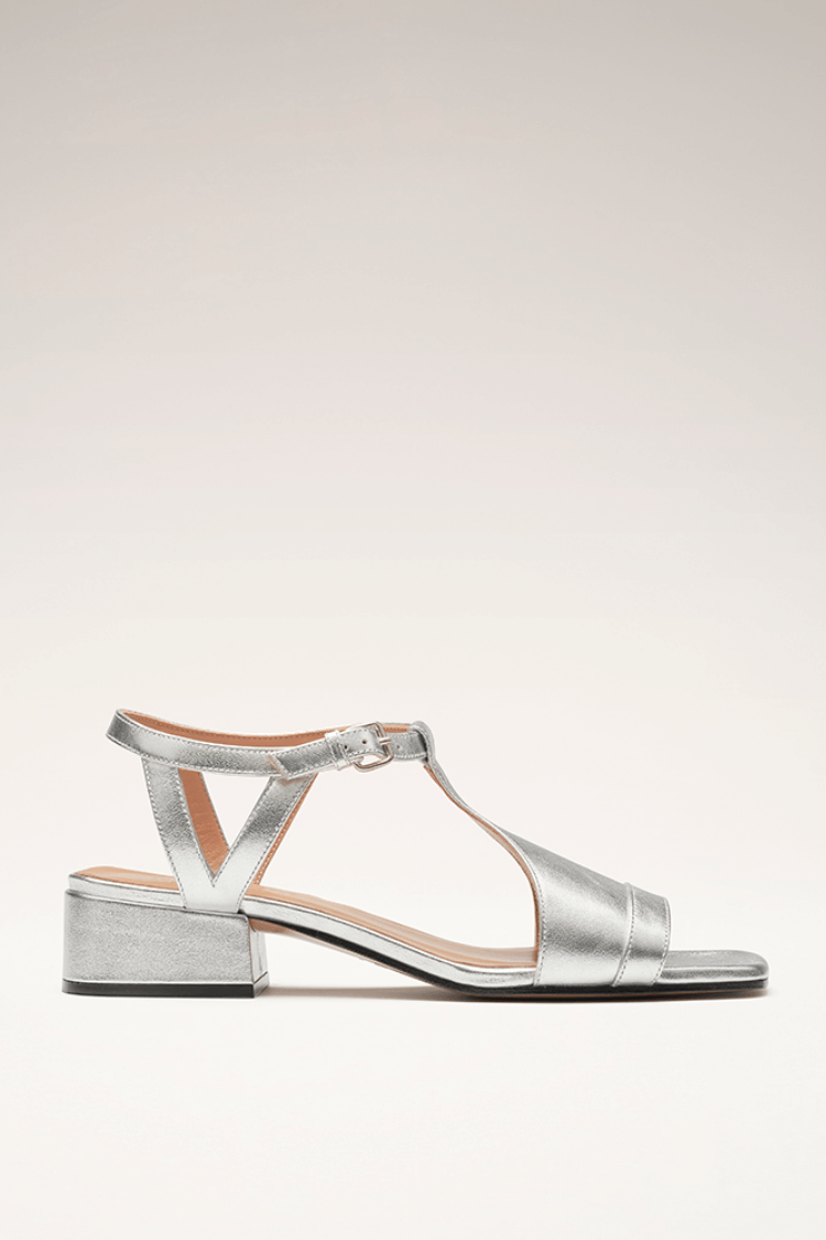 Tindra | Silver Block Heel Sandal
