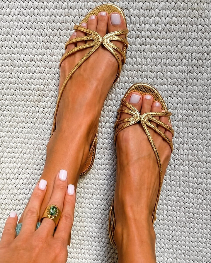 Fabienne | Golden Knot Flat Sandal
