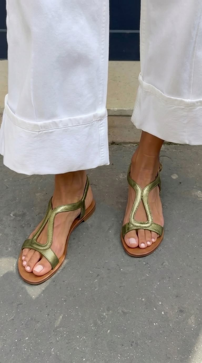 Marisol | Golden Woven Strap Sandal